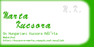 marta kucsora business card